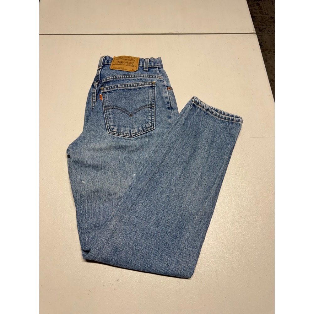 VTG ORANGE TAB LEVIS WOMENS DISTRESSED JEANS SIZE 8 REG M